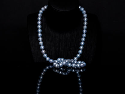 18" South Sea Silver-Grey-Blue Necklace | AAAAA Grade | 14K [cn094]