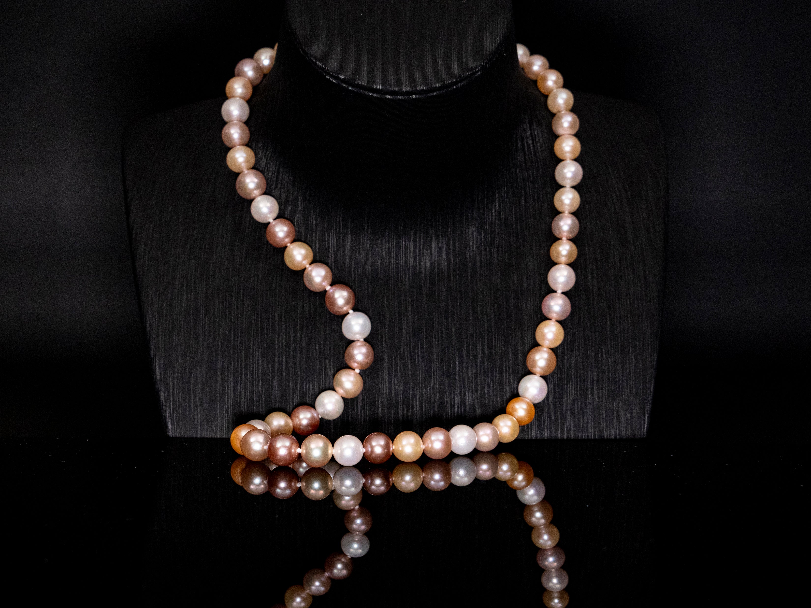 20" South Sea Mixed Pink-Gold-White Pearl Necklace | AAAAA Grade | 14K Clasp [cn046]