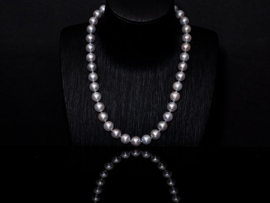 18" South Sea Soft Grey Pearl Necklace | AAAA Grade | 14K Clasp [cn050]