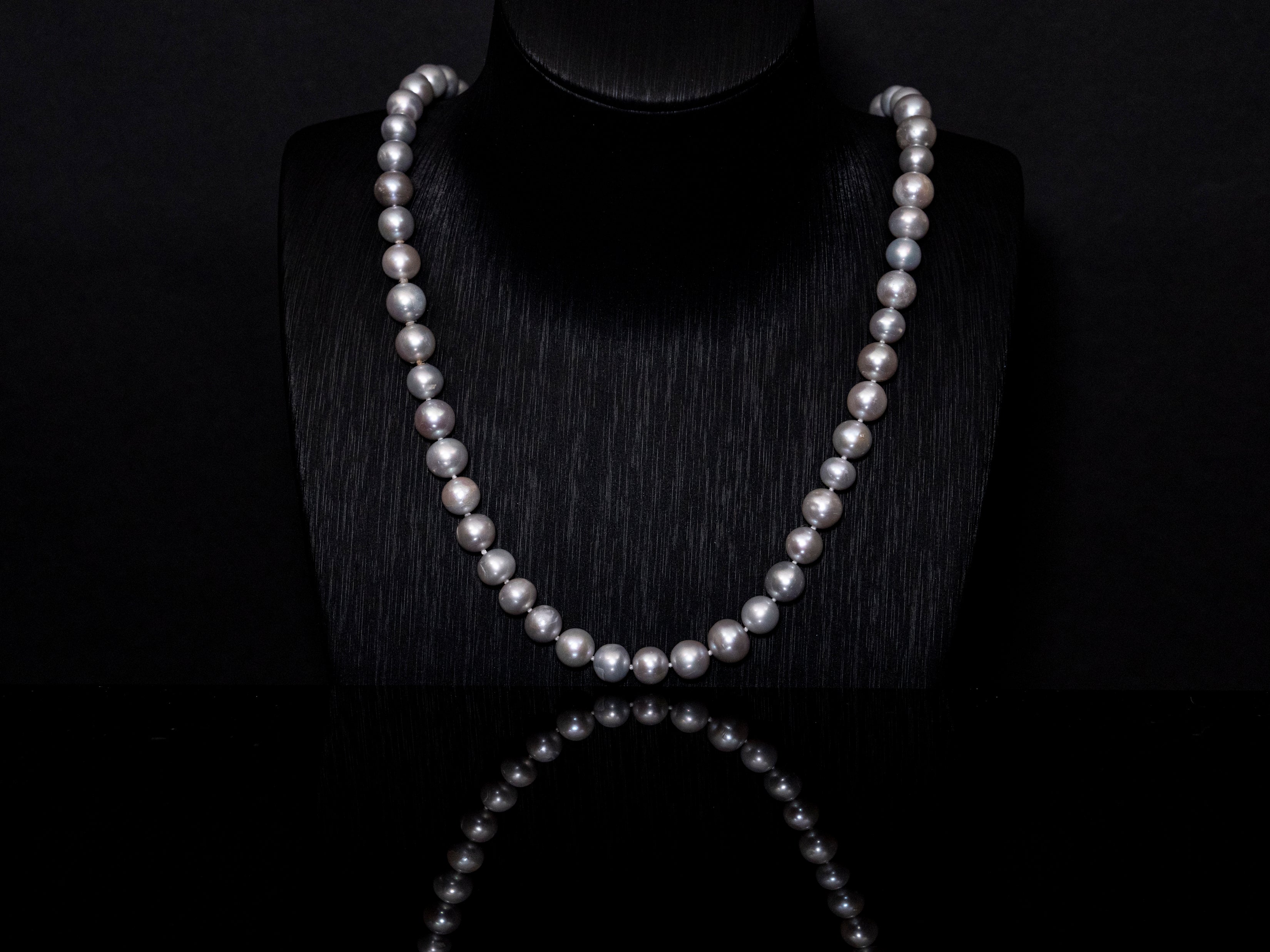 24" South Sea Silver Pearl Necklace | A Grade | *No Clasp | FINAL SALE [cn061]