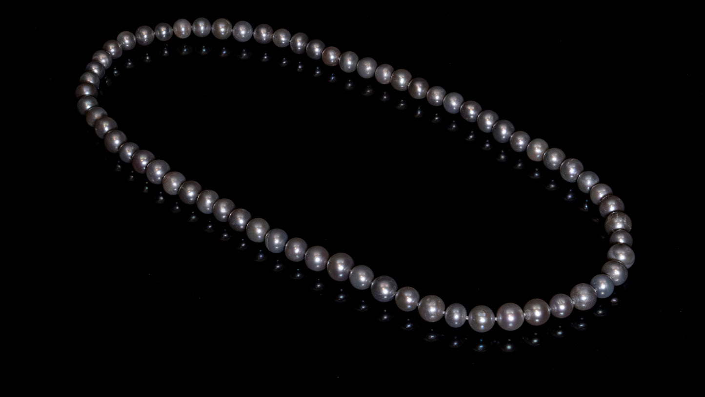 24" South Sea Silver Pearl Necklace | A Grade | *No Clasp | FINAL SALE [cn061]