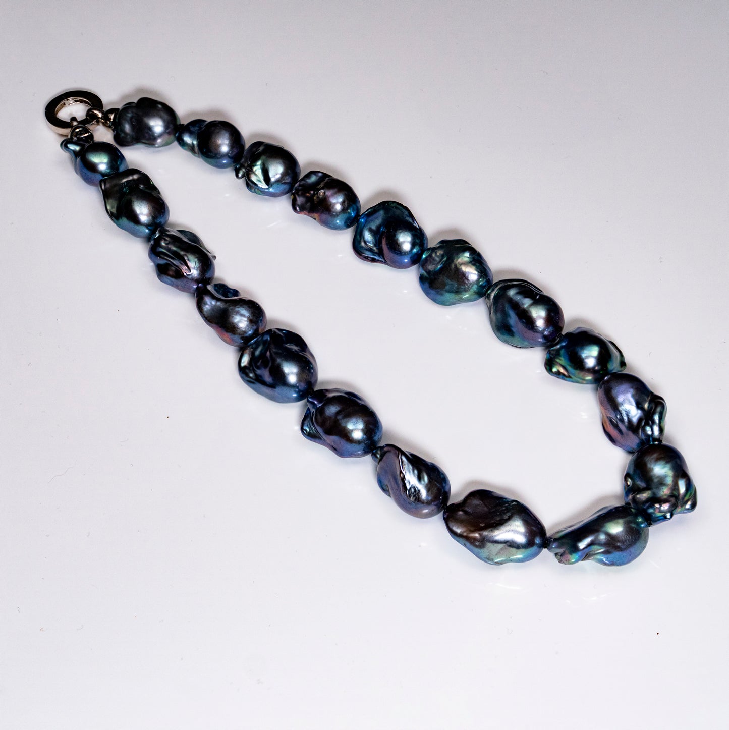 18" Tahitian Black Baroque Necklace | AAAAA Grade | 925 Clasp [cnT071]