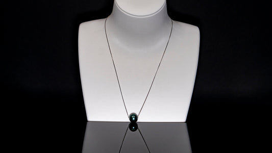 18"  Single Pearl Tahitian Necklace | TOP Grade | 18K Chain [n01]