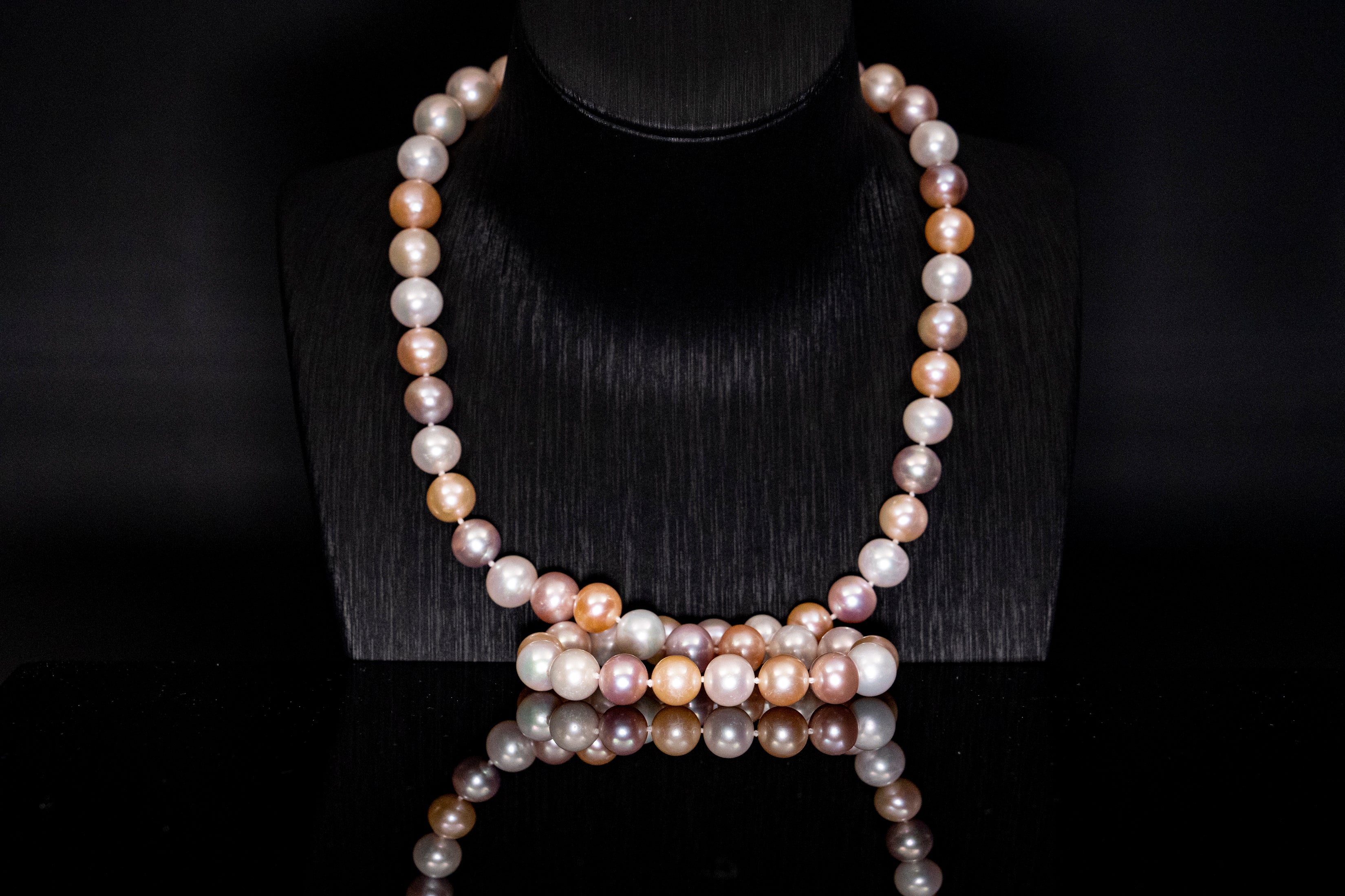 23.5" South Sea Mixed Pink-Golden-White Pearl Necklace | AAAAA Grade | *No Clasp [cn048]