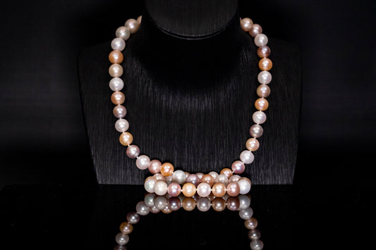 23.5" South Sea Mixed Pink-Golden-White Pearl Necklace | AAAAA Grade | *No Clasp [cn048]