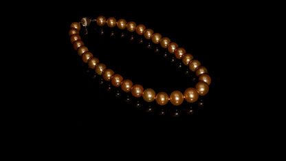 15.5" South Sea Deep-Gold Pearl Necklace | AAAAA Grade | 14K Clasp [cn057]