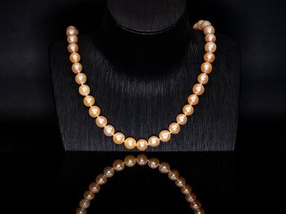 26" Baroque Golden-Champagne Pearl Necklace | AAA-TOP Luster Grade | *No-clasp [cn085]