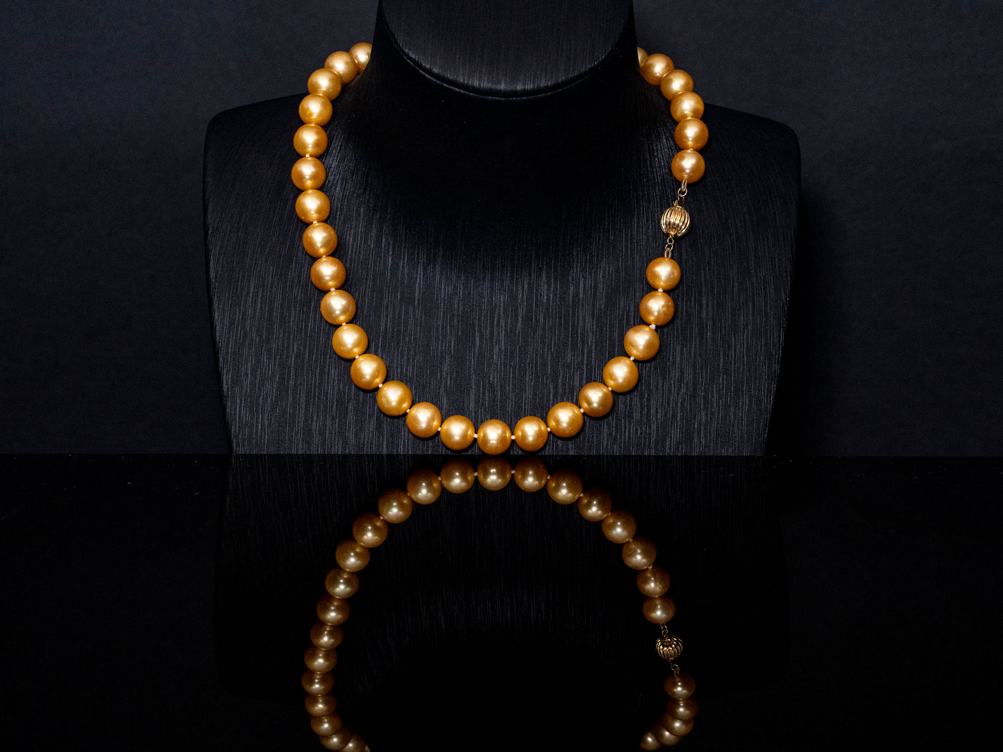 16" South Sea Deep-Gold Pearl Necklace | AAAAA Grade | 14K Clasp [cn073]