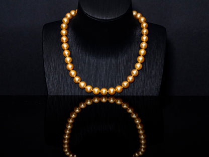 16" South Sea Deep-Gold Pearl Necklace | AAAAA Grade | 14K Clasp [cn073]