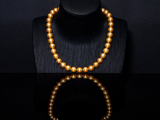 16" South Sea Deep-Gold Pearl Necklace | AAAAA Grade | 14K Clasp [cn073]