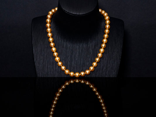 16" South Sea Deep-Gold Pearl Necklace | AAAAA Grade | 14K Clasp [cn074]
