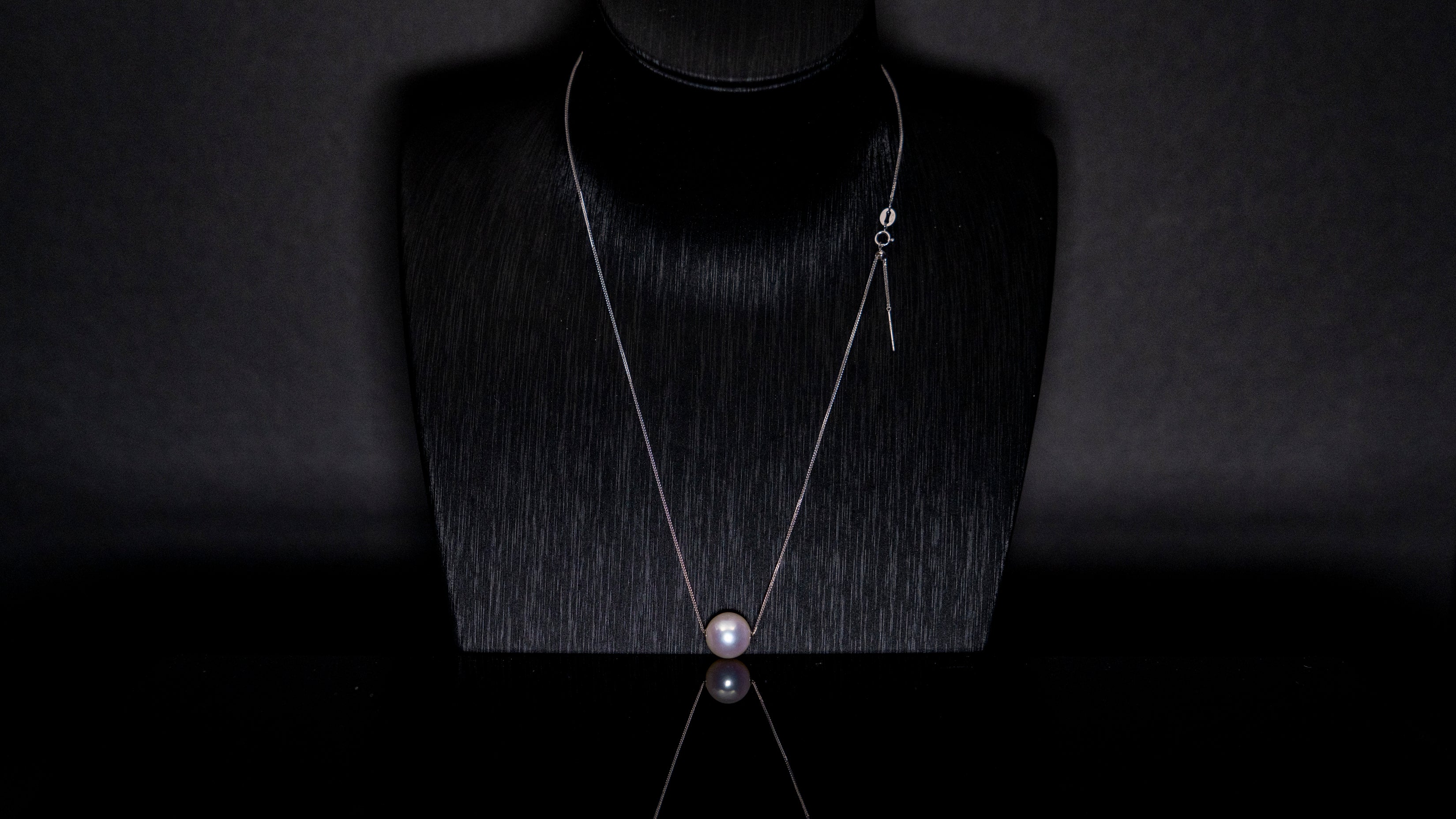 18" Single-South Sea White Necklace | TOP Grade | 18K Chain [n07]