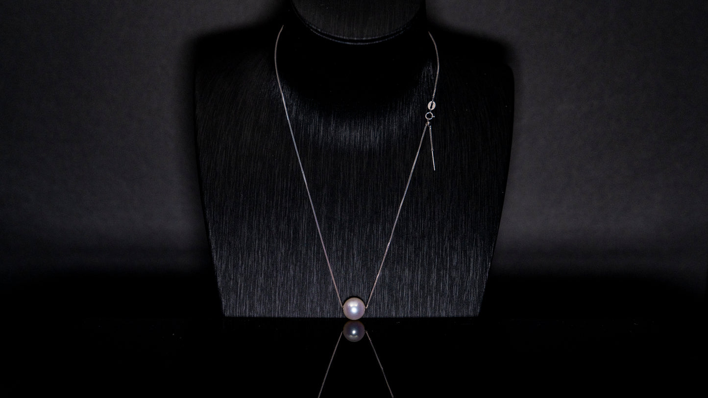 18" Single-South Sea White Necklace | TOP Grade | 18K Chain [n07]