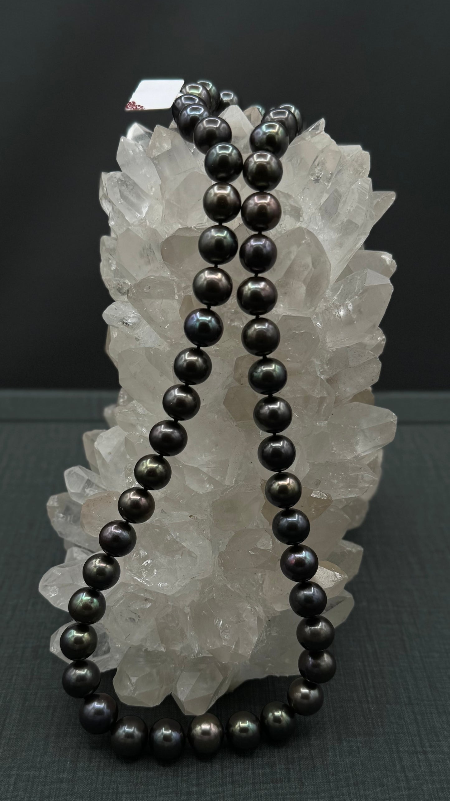 24" Tahitian Black Pearl Necklace | AAAAA Excellent Grade | No Clasp