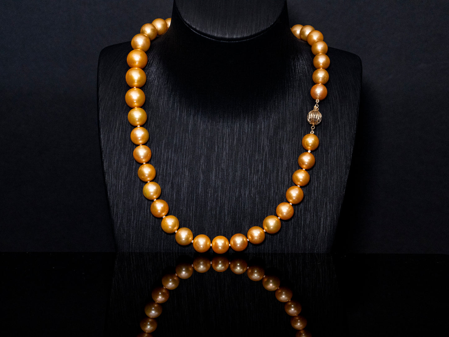 20" South Sea Deep-Gold Pearl Necklace | AAAAA Grade | 14K Clasp [cn058]