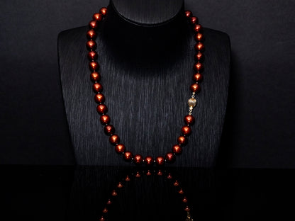 18" Tahitian Russet Pearl Necklace | AAAAA Grade | 14K Clasp [cnT036]
