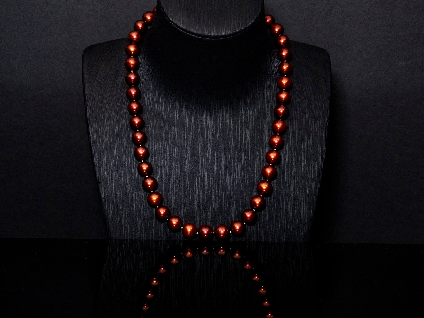 18" Tahitian Russet Pearl Necklace | AAAAA Grade | 14K Clasp [cnT036]