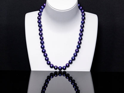 17.5" Tahitian Purple Pearl Necklace | AAAAA Grade | 14K Clasp [cnT037]