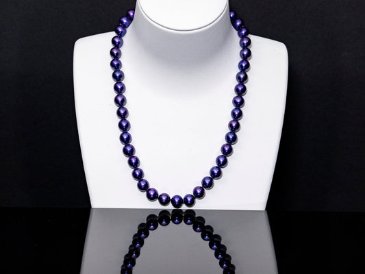 17.5" Tahitian Purple Pearl Necklace | AAAAA Grade | 14K Clasp [cnT037]