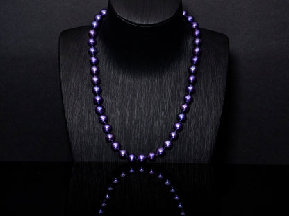 17.5" Tahitian Purple Pearl Necklace | AAAAA Grade | 14K Clasp [cnT037]