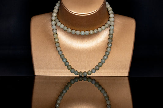 27" Light Green Genuine Jade Necklace | *No Clasp [cn066]