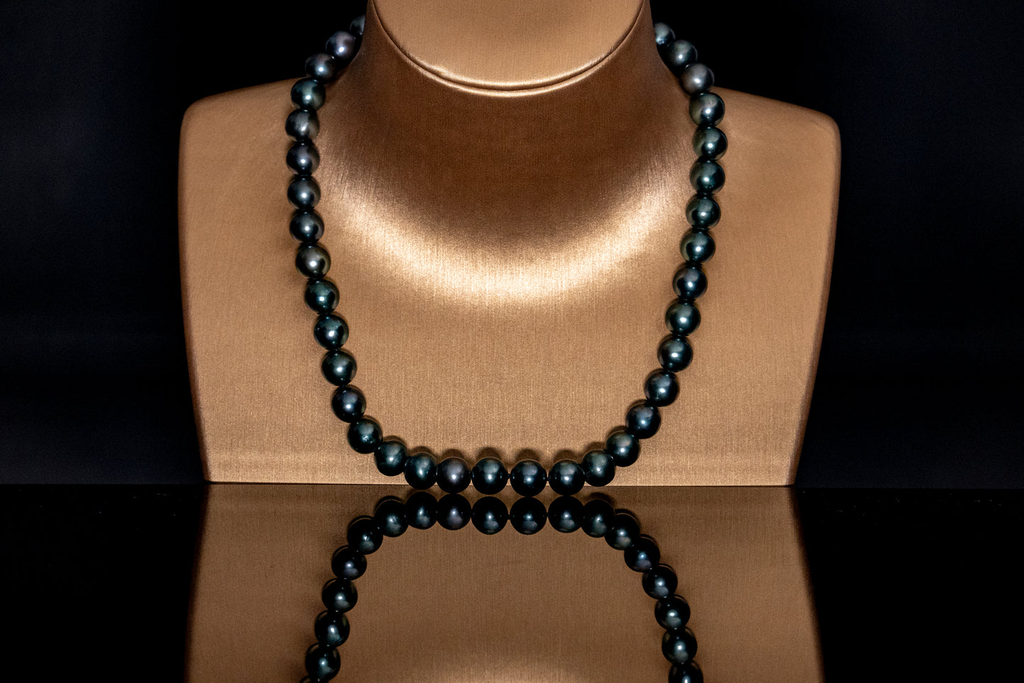 16" Tahitian Grey-Green Pearl Necklace | AAAA Grade | 14K Clasp [cnT030]