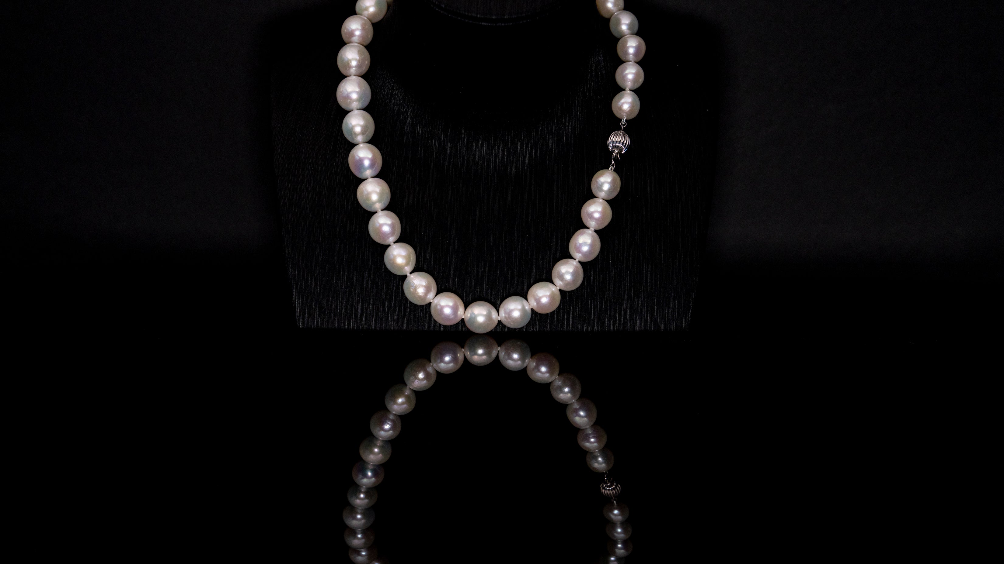 16"South Sea Baroque White Necklace | TOP Grade | 14K [cn096]