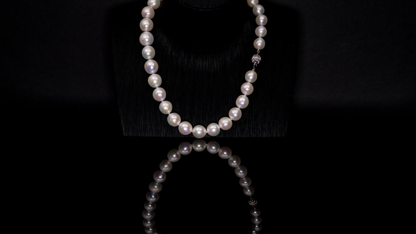 16"South Sea Baroque White Necklace | TOP Grade | 14K [cn096]
