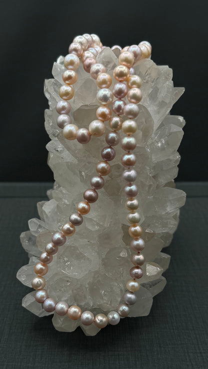 30.5" South Sea Mixed Soft Blush Pearl Necklace | AA Acceptable Grade | No Clasp