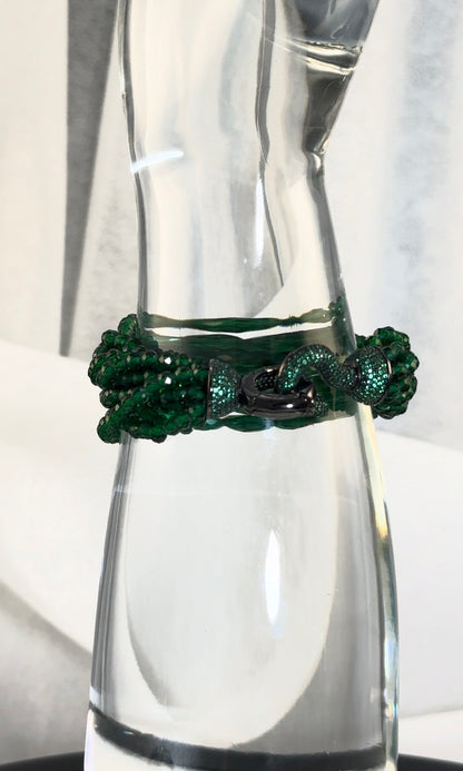 7.5" Green Swarovski Bracelet | Plated