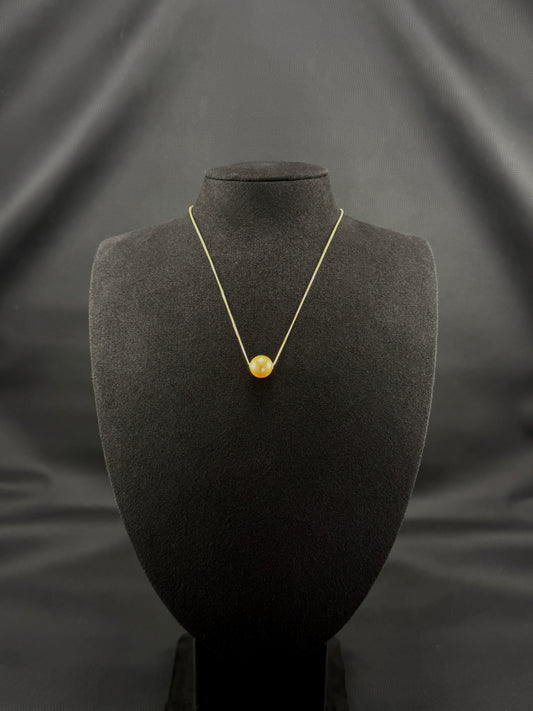 18" Single-South Sea Deep Gold Necklace | TOP Grade | 18K Chain