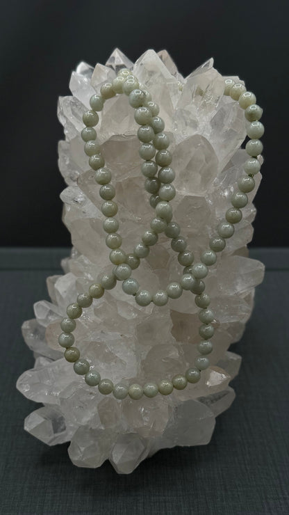 27" Light Green Jade Necklace | No Clasp