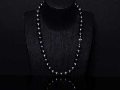 20" Tahitian Purple Pearl Necklace | AAAAA Grade | 14K Clasp [cnT039]