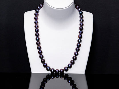 20" Tahitian Purple Pearl Necklace | AAAAA Grade | 14K Clasp [cnT039]