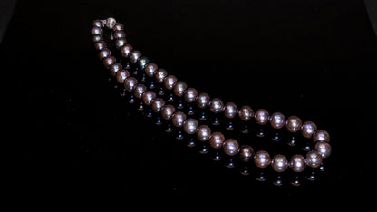 20" Tahitian Purple Pearl Necklace | AAAAA Grade | 14K Clasp [cnT039]