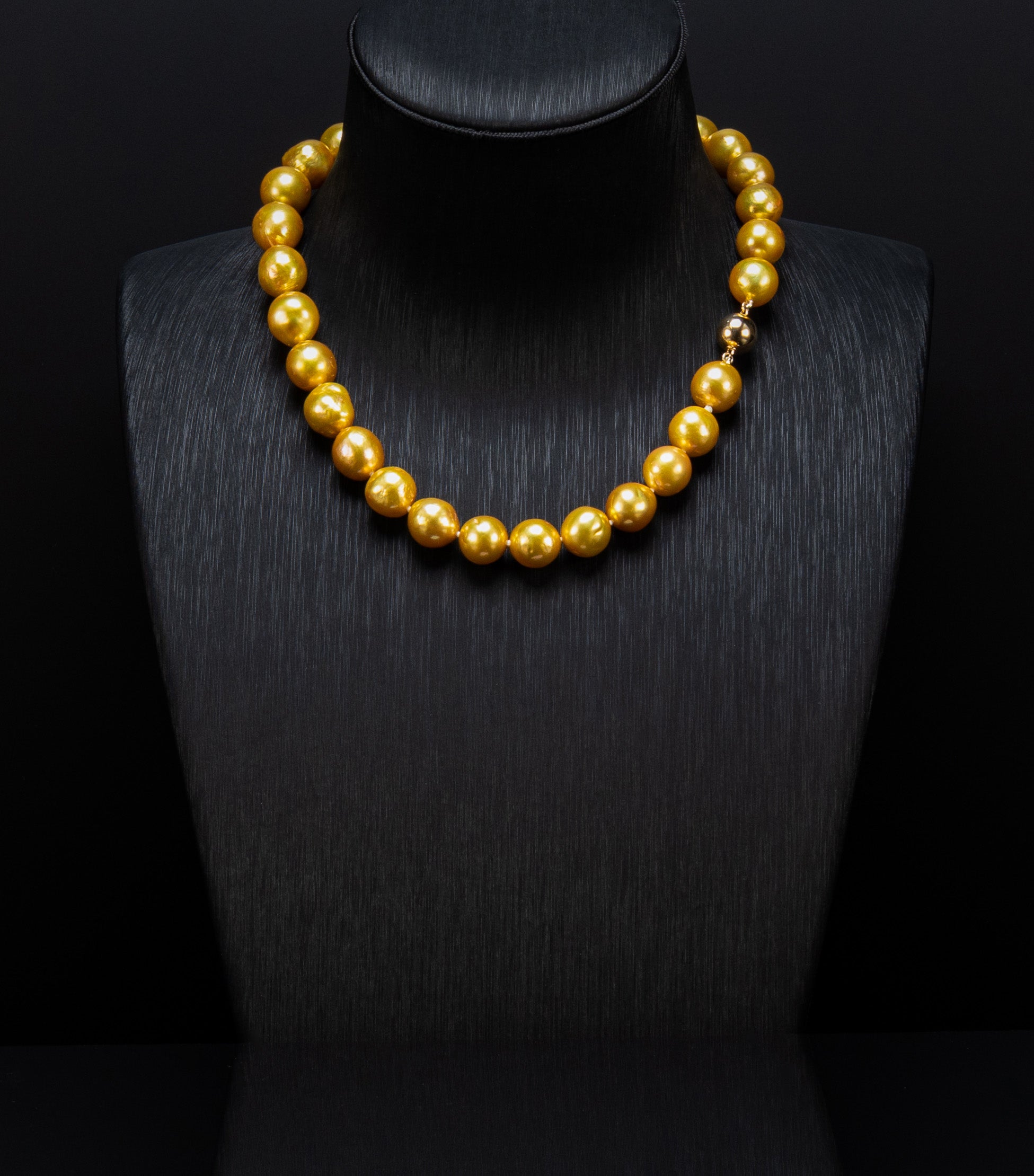 14.5" Baroque Fine Golden Pearl Necklace | AAAA-TOP Luster | 14K Clasp [cn117]