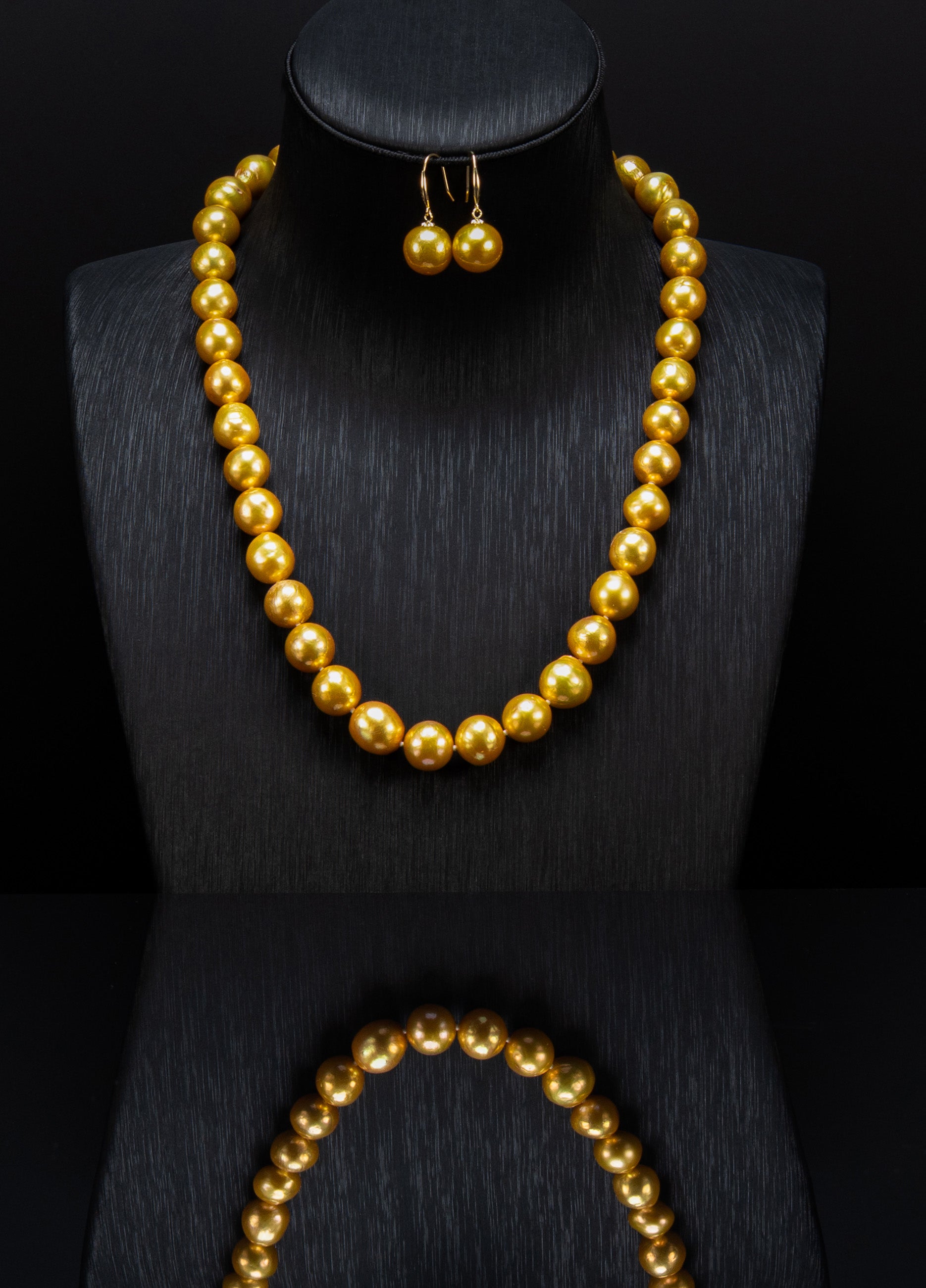 18" Baroque Fine Golden Pearl Necklace | AAAA-TOP Luster | 14K Clasp [cn118]