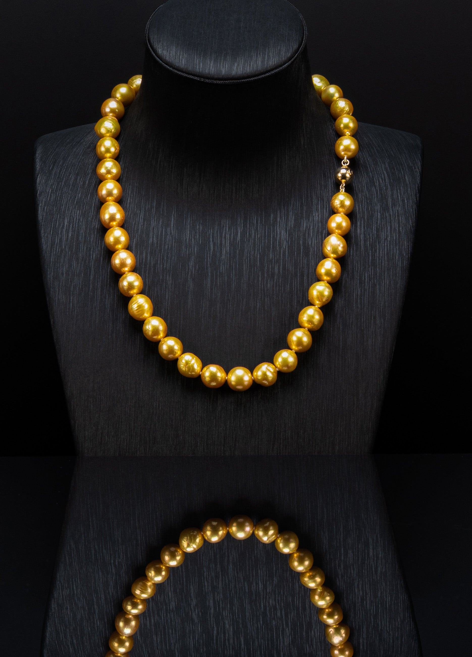 Rahiti III Golden Baroque Pearl Necklace [cn118]