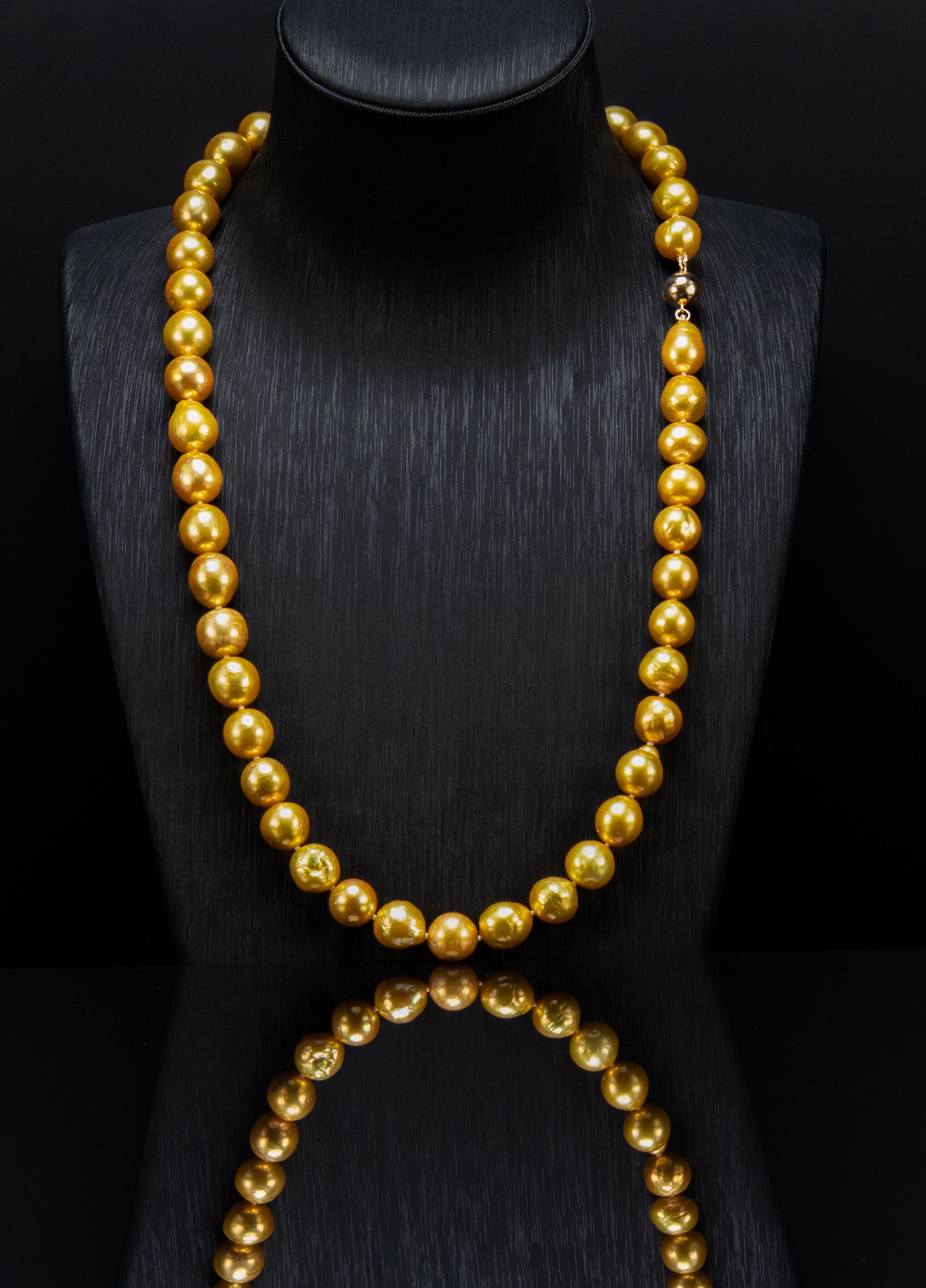 Rahiti II Golden Baroque Pearl Necklace [cn119]