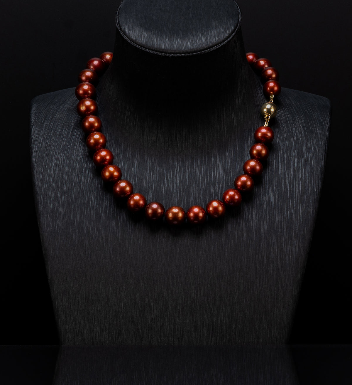 Teura Red Chocolate Tahitian Pearl Necklace [cnT108]