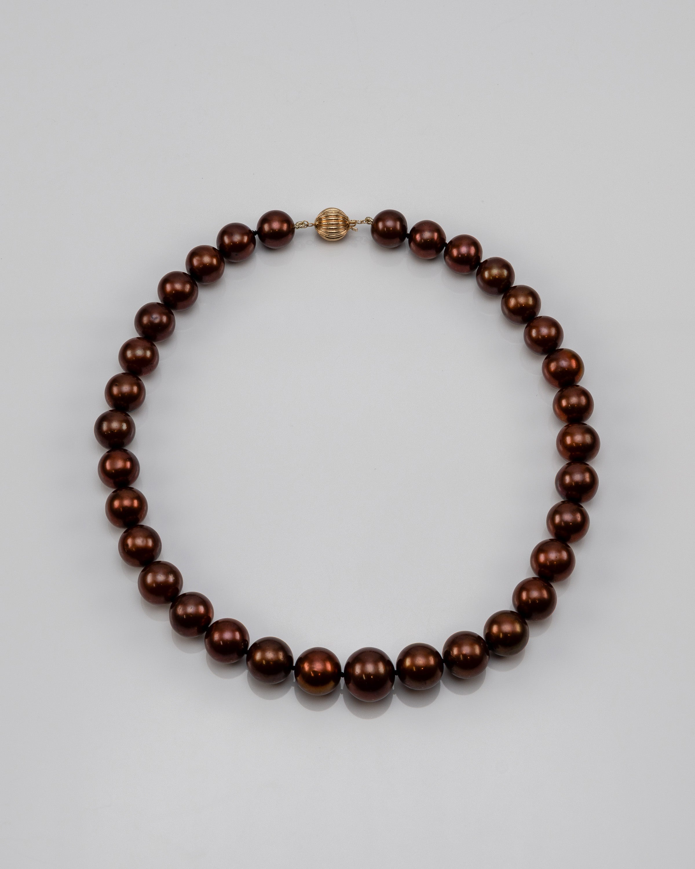 16.5" Tahitian Chocolate Necklace | 14K Clasp [cnT110]