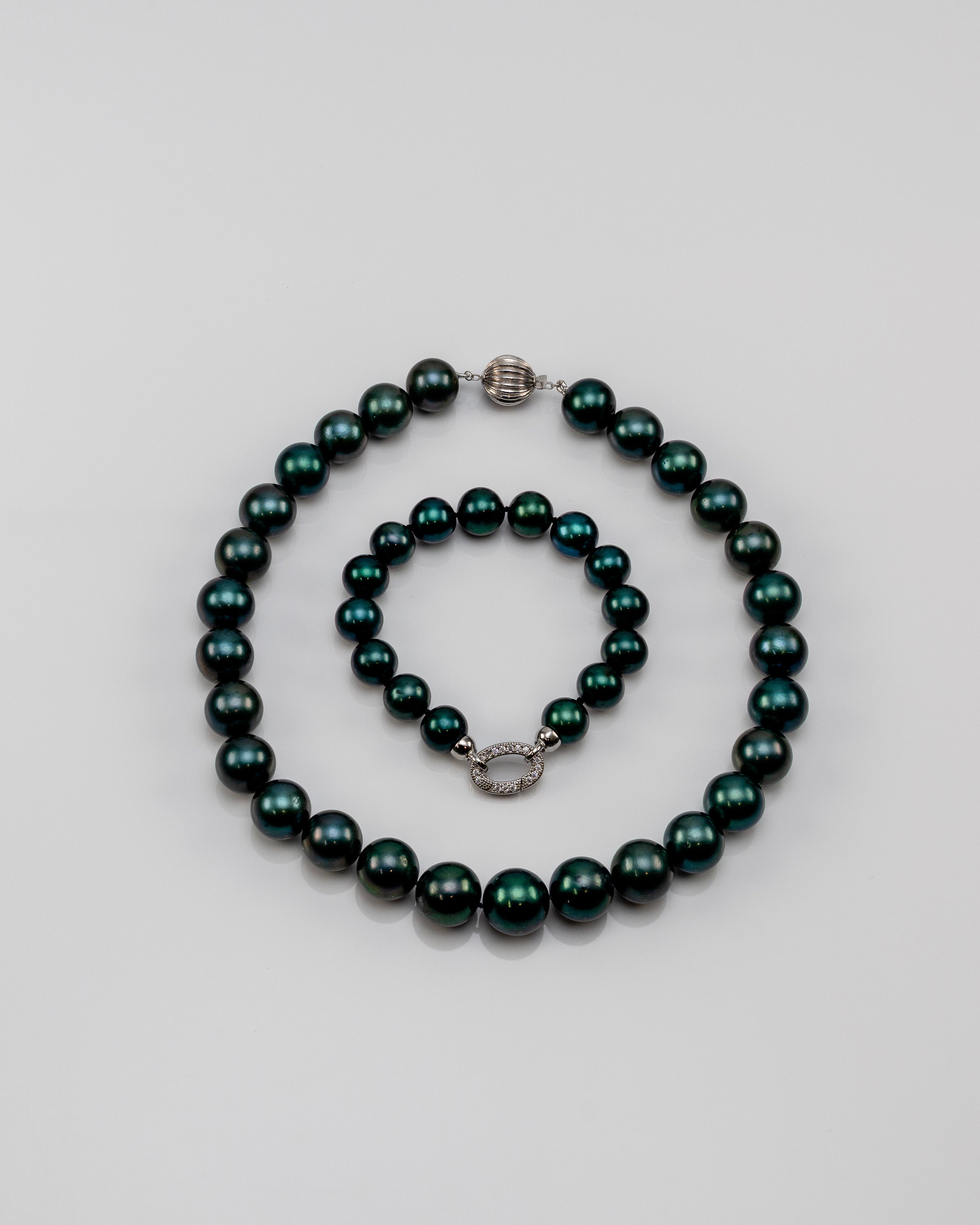 7.5'Dark Green Tahitian Bracelet | 925 Sterling [bb12]