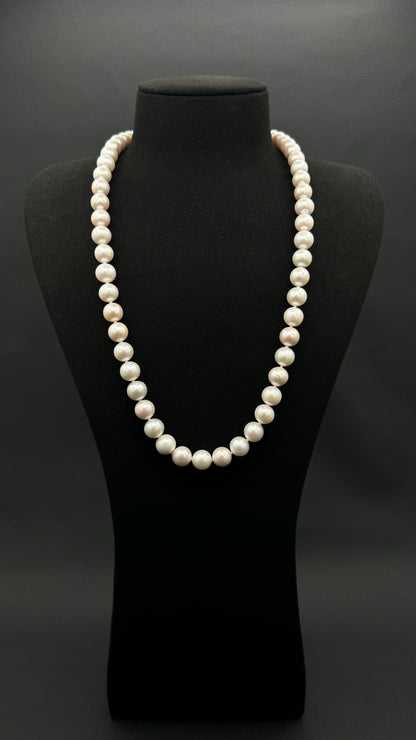 24" South Sea White Pearl Necklace | AAAAA Excellent Grade | 14K White Gold