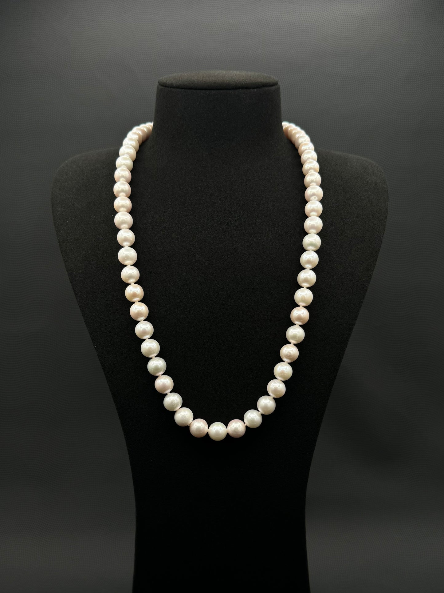 24" South Sea White Pearl Necklace | AAAAA Excellent Grade | 14K White Gold