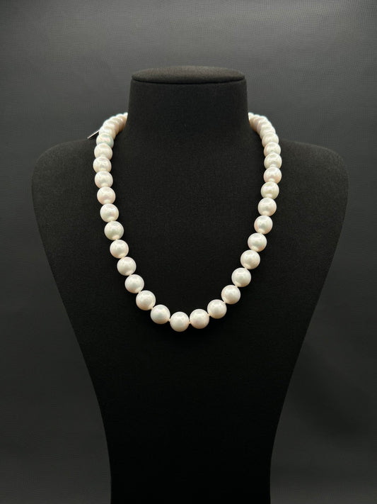 20" South Sea White Pearl Necklace | AAAA Superb Grade | 14K White Gold