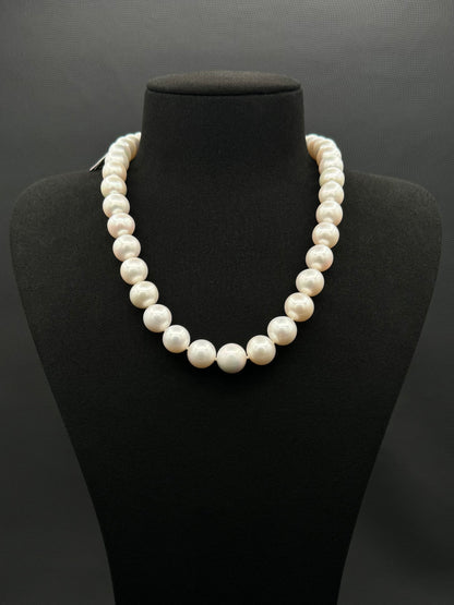 18" South Sea White Pearl Necklace | AAAAA Excellent Grade | 14K White Gold