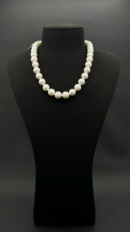 17.5" South Sea White Pearl Necklace | AAAAA Excellent Grade | 14K White Gold