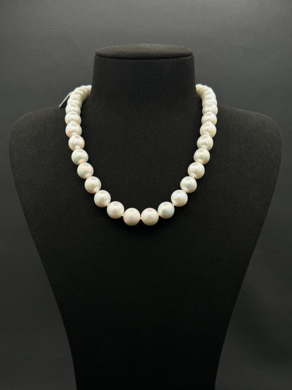 17.5" South Sea White Pearl Necklace | AAAAA Excellent Grade | 14K White Gold