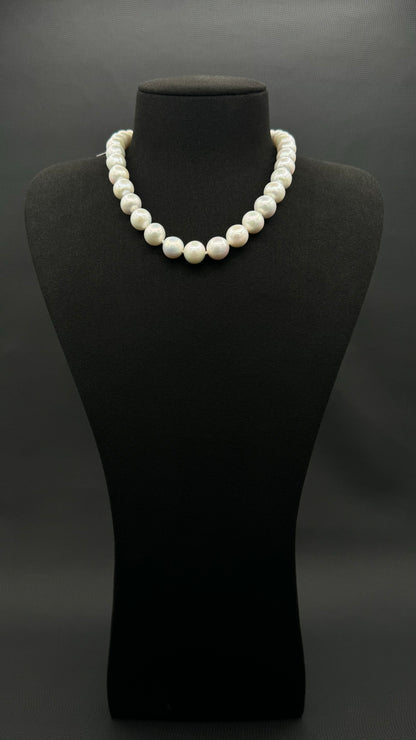 15.5" South Sea White Pearl Necklace | AAAAA Excellent Grade | 14K White Gold