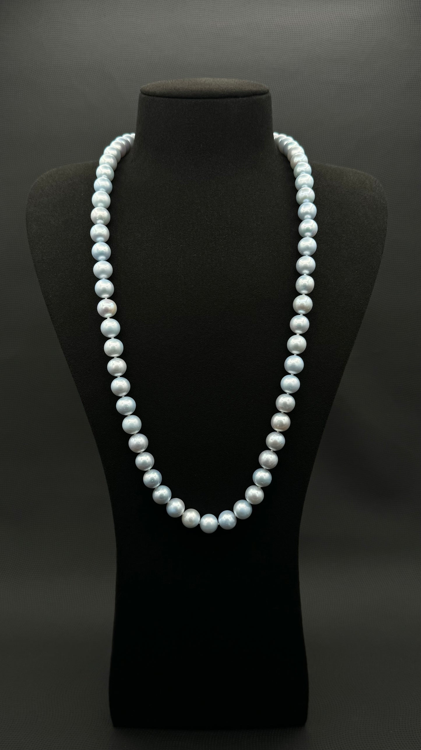 26" South Sea Natural Sky Blue Pearl Necklace | AAAAA Excellent Grade | No Clasp